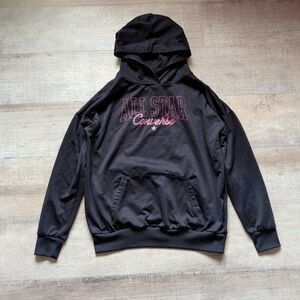 Converse All Star Black Long Sleeve Hoodie Youth Girls Size XL 13-15 Pullover